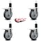 Service Caster 5'' Thermoplastic Rubber Swivel 1-5/8'' Expanding Stem Caster Set Total Lock Brake, 4PK SCC-EXTTL20S514-TPRB-158-4 - alternate 2